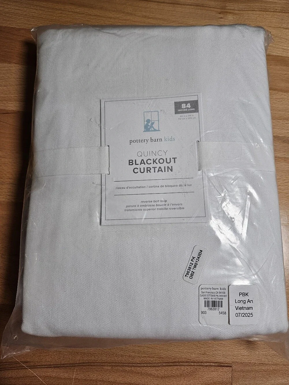 Pottery Barn Kids | Single Quincy Cotton Canvas Blackout Curtain Panel | White